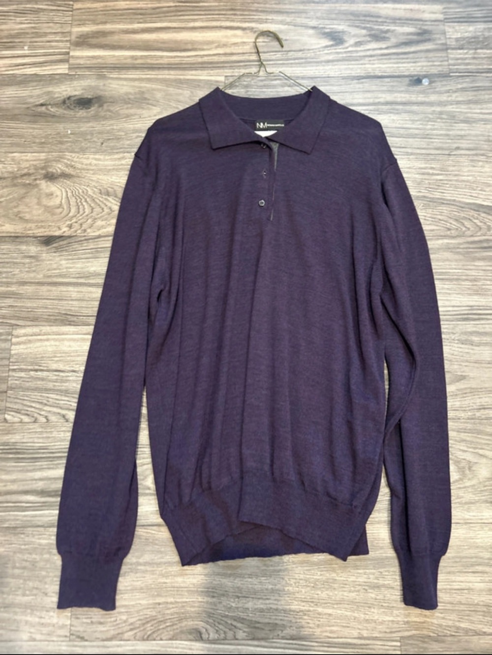 Neiman Marcus Men’s Purple Zip Polo Sweater